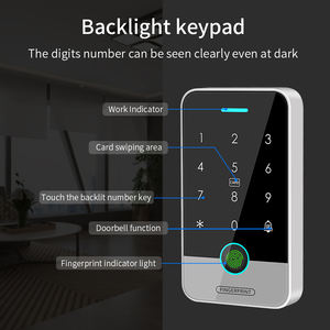 Lecteur de carte biométrique par empreinte digitale, contrôleur d'accès autonome, serrure de porte magnétique, alimentation, kit complet de contrôle d'accès aux portes - Product Image 3