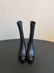 Botas de Mujer al por Mayor con Logotipo Personalizado, Diseño Colorblock, Perlas, Cuero Genuino, Invierno, Otoño, Cierre de Cremallera, Tacón Grueso, Aumento de Altura, Media Pantorrilla, Formales - Product Image 6