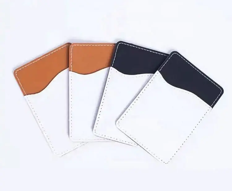 Design de logo personnalisé Sublimation blanc en cuir PU porte-carte de téléphone portable pochette arrière autocollant pour iphone 15 pro max
