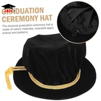 Bonnet de doctorat de luxe en velours noir avec cordon doré, style britannique Beefeater, vente en gros