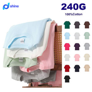 <span class=keywords><strong>เสื้อ</strong></span>ยืดแขนสั้นผู้ชายผ้าฝ้าย 100% น้ำหนัก 240 กรัม สไตล์อเมริกัน แฟชั่นสีพื้นเรียบง่าย ทรงหลวมไหล่ตก สำหรับฤดูร้อน - Product Image 2