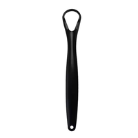 Nettoyant de Langue en Acier Inoxydable Noir Portable, Lavable et Étanche en Forme de U pour Éliminer la Plaque Lingual et les Surcharges – Idéal pour une Hygiène Buccale Optimale