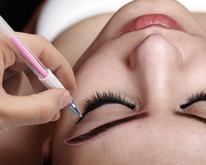 3 chiếc bút đánh dấu hình xăm màu hồng Công cụ định vị vi chạm, bút đánh dấu da lông mày - Product Image 3