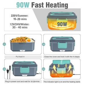 Chauffe-plat électrique portable 2,5/3,5 L pour camping, pique-nique, voiture, camion, maison, avec couverts et sac de transport - Product Image 3