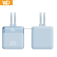 Nouvelle mini batterie externe électronique 10000 mAh, mince et portable, avec câble USB-C, Powerbanks 10000 mAh