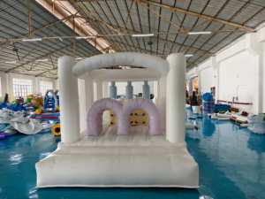 Wahana Lompat Tiup untuk Anak-Anak, Kastil Lompat Komersial, Rumah Loncat Putih Anak-Anak dengan Seluncuran, Kastil Loncat Luar Ruangan - Product Image 6