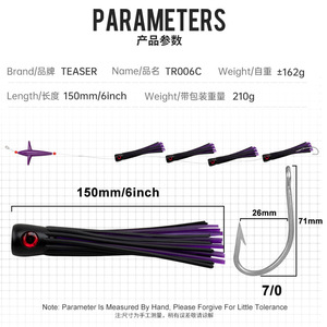 Attrezzatura da pesca marittima transfrontaliera polpo gruppo esca da traino bionico con esca di calamari in plastica e ami per la pesca in barca - Product Image 2