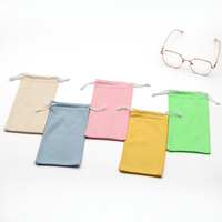 Pochette de rangement pour lunettes de soleil, gadgets, en microfibre avec cordon de serrage, logo personnalisé