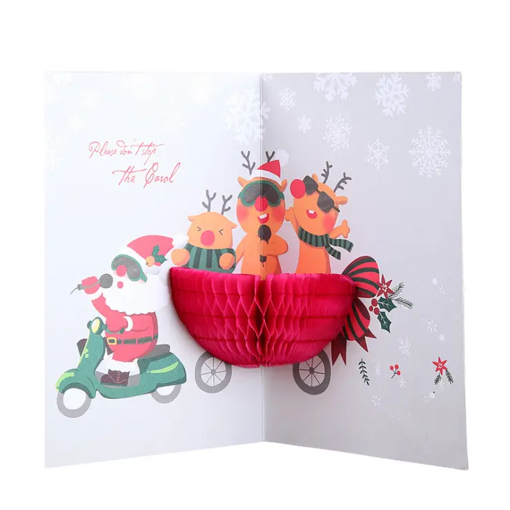 Merry Christmas tree tarjeta de regalo tarjeta pop-up 3D, tarjetas de felicitación personalizadas regalos de navidad recuerdos postales