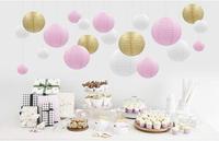 Lanternes en papier colorées rondes suspendues avec impression personnalisée en gros