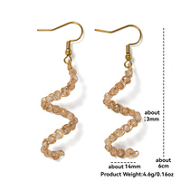84 types de boucles d'oreilles pendantes faites à la main en fil torsadé et perles pour femmes, boucles d'oreilles en pierres colorées, modèles variés