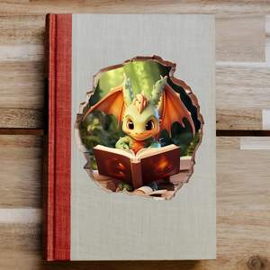 Dragon Livre de lecture Trou de <span class=keywords><strong>souris</strong></span> Stickers muraux Autocollants muraux faits à la main Décoration pour la maison Chambre d'enfant Idée cadeau - Product Image 4
