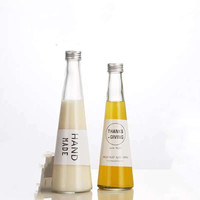 8 Oz Heldere Glazen Fles 330Ml Voor Sap Met Metalen Deksels Drankflessen 250Ml Melkthee Koudgeperste Glazen Sapfles