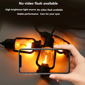 Винтажные светодиодные гирлянда с эффектом теплого светящегося пламени водонепроницаемый уличный Декор фонарь для Патио Сад Вечеринка Кемпинг-ПВХ IP65 - Product Image 4