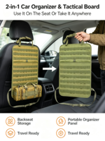 Sac de rangement tactique pour siège arrière de voiture, avec poignée de ceinture, imperméable, résistant à la compression, en tissu Oxford, multifonctionnel