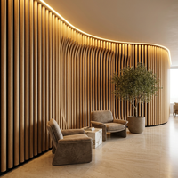 Panneau acoustique semi-circulaire à motif bois, panneau mural décoratif 3D à lattes cylindriques pour absorption acoustique, plusieurs couleurs de grain de bois
