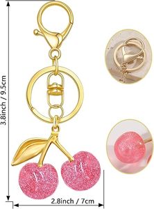 Kawaii Style Cherry Keychain Bag <b>Purse</b> Charms <b>Cute</b> Key Chain Accessories Car Keyrings Handbag Gifts for Women Birthday RTS - Product Image 4
