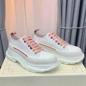 Zapatillas de lona de diseñador de alta gama para mujer, estilo casual, con cordones, suela gruesa, personalizables, blancas, para caminar, para mujer y hombre - Product Image 2