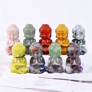 Toptan yüksek kaliteli kristal el sanatları şifa kristal Mix malzemeleri dekorasyon için 8cm buda - Product Image 1