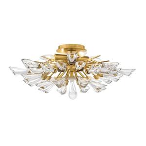 Brass & Crystal Dandelion-Shape Modern Opulent Semi-Pendant Chandelier | Lavish <b>Lighting</b> for Hotel Banquet Hall & Premium Lobby - Product Image 4