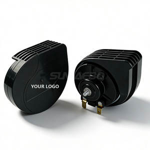 Corne électrique pour <span class=keywords><strong>moto</strong></span> et voiture de haute qualité, ultra-fine, bicolore, ABS, étanche, 12V, avec système d'alarme de sécurité - Product Image 1