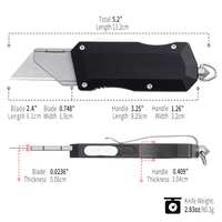 Cuchillo Utilitario de Aleación de Aluminio TGZUO, Cuchillo Táctico EDC de Cambio Rápido de Cuchilla, Cuchillo de Bolsillo para Supervivencia al Aire Libre, Herramienta de Caza con Clip