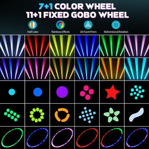 U'king dẫn 200W chùm di chuyển ánh sáng cầu vồng hiệu ứng 18 lăng kính Disco DJ Sân khấu hộp đêm thiết bị chiếu sáng <span class=keywords><strong>DMX</strong></span> di chuyển đầu ánh sáng - Product Image 4