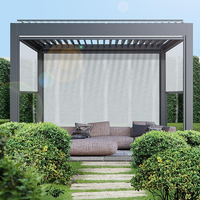 Kit d'auvent pour toit en verre Persienne Gazebo Tube carré en aluminium 4X4 Couverture de terrasse extérieure Supports d'angle Pergola