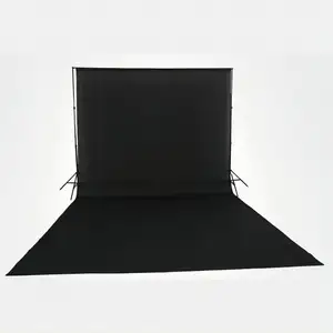 100% 2x3m katun muslin latar belakang fotografi studio chromakey layar hitam Latar Belakang Berdiri