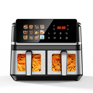 หม้อทอดไร้น้ำมันยี่ห้อ Brand รุ่น 2 ช่อง XXL แบบสองโซน พร้อมหน้าต่างมองเห็นได้ง่าย ระบบ Sync Finish & Match Cook 12 <span class=keywords><strong>โปรแกรม</strong></span> สีเงิน - Product Image 1