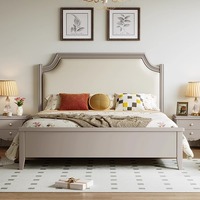 American Light Luxury Bois massif Paris Midsummer French Cream Style Double Master Bedroom High-end Soft Package Large Bed