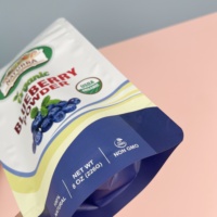 8OZ Herbruikbare voedselveilige zakken voor blauwe bessenpoeder, staande pouches, Doypack voor gedroogd fruit, suiker, blauwe bessen, frambozenpoeder.