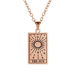 塔罗牌项链十二生肖项链不锈钢饰品复古护身符吊坠项链镀金饰品财富智慧 - Product Image 5