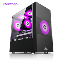 Boîtier de jeu LED MATX MINIITX Middle Tower avec bon flux d'air Verre trempé Nouveau boîtier PC Boîtier d'ordinateur de jeu pour ordinateur de bureau