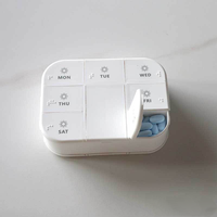 Boîte à pilules tactile 3D avec design en braille pour le rangement des pilules, organisateur de médicaments hebdomadaire et quotidien pour 7 jours avec coupe-pilules intégré