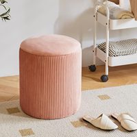 Otomana de Almacenamiento de Terciopelo, Mesa de Centro Contemporánea Acolchada para Maquillaje, Reposapiés Multiusos para Sala de Estar/Dormitorio, Rosa