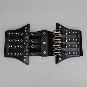 Cinturón de corsé elástico ancho personalizado para mujer con hebilla dorada para uso diario, cosplay y disfraz de Halloween - Product Image 3