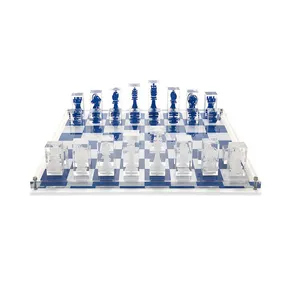 YAGELI Offre Spéciale – jeu d'échecs à impression personnalisée, jeu de société transparent en acrylique