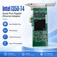 Tarjeta de Red Ethernet Gigabit de Cuatro Puertos Intel I350-T4, I350-AM4 PCIe2.1 X4 RJ45 SR-IOV VT-c para Servidor