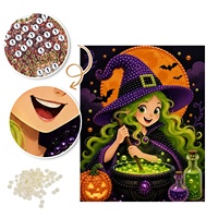 Décoration Murale Halloween Sorcière pour Fêtes, Kits d'Artisanat pour Adultes et Enfants, Peinture Diamant Perle – Prix de Gros pour le Dropshipping