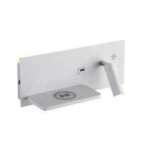 Lampe murale de lecture à charge sans fil pour chambre d'hôtel, chambre à coucher, avec deux ports de charge USB, lampe de chevet LED