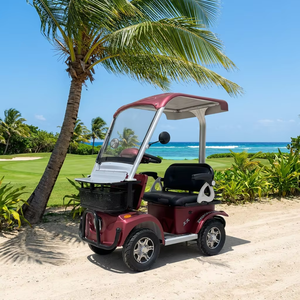 Voiturette <span class=keywords><strong>de</strong></span> golf électrique <span class=keywords><strong>de</strong></span> luxe 2 places 4 roues 60V 800W avec jantes en alliage, contrôleur 15 tubes et toit ouvrant pour villas <span class=keywords><strong>de</strong></span> plage, centres <span class=keywords><strong>de</strong></span> golf et navettes - Product Image 1