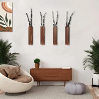 Jardinière murale en bois, décoration moderne pour la maison, jardinière pour fleurs séchées, fausse verdure, plantes d'intérieur