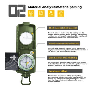 Boussole géologique Lensatic, haute précision, métal, étanche, cadran lumineux, équipement <span class=keywords><strong>de</strong></span> randonnée, camping, orientation, survie en plein air - Product Image 3