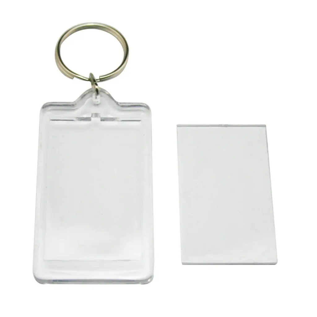 2.51"x1.33" Custom Personalised Insert Photo Acrylic Blank Keyring Keychain in Insert Key Holder Great for DIY Gift