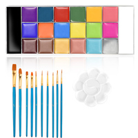 Palette de Maquillage Artistique Non Toxique Bonvada Bw-fc04, 20 Couleurs, Peinture à l'Huile Sûre pour le Visage, Tatouage Temporaire, Maquillage de Fête d'Halloween, Déguisement, Beauté
