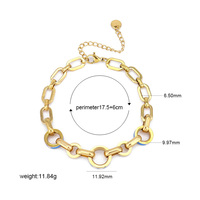 Bracelet en acier inoxydable plaqué or, chaîne épaisse, vintage, avec breloques Œil protecteur, Arbre de vie et Cœur, pour femme, bijoux empilables