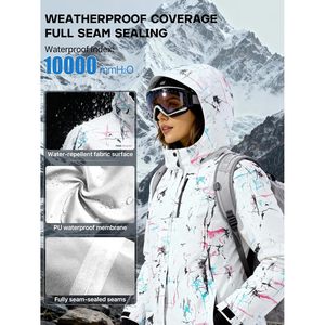 FOXA Women's Waterproof Ski Jacket Fleece Lined With Hood Windproof Breathable Snow Wear - Product Image 4