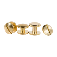 Vis Chicago en laiton massif, rivets de fixation à tête plate et ronde pour boucles de ceinture en cuir, fabricants de rivets en Chine