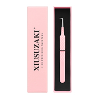 Pince à cils en fibre personnalisée XIUSUZAKI, pince à cils volumineuse, pince à cils pour technicien en cils, pince à cils à 90 degrés pour extension de cils